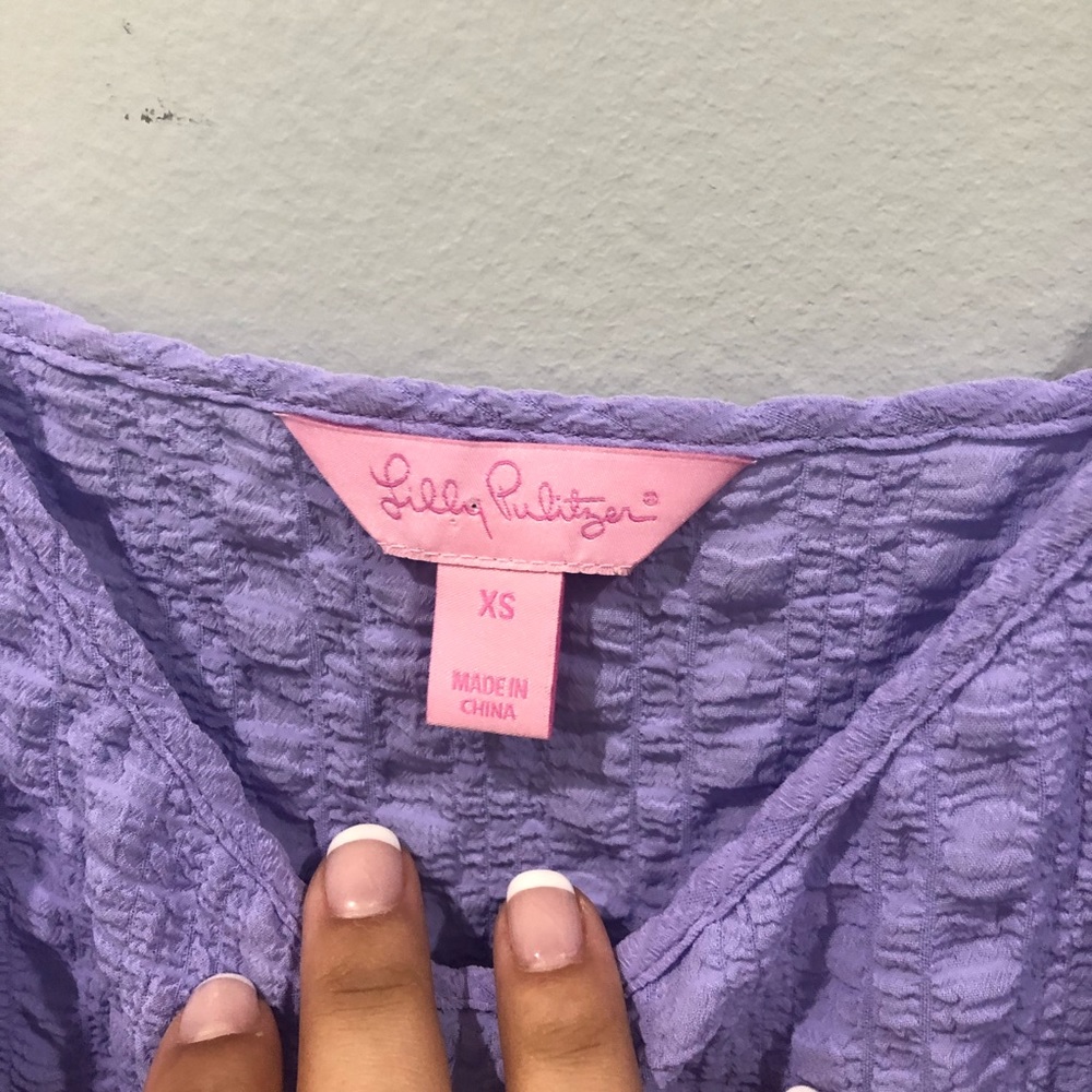 Lilly Pulitzer Lavender Ruffled Tank Top - Picture 3 of 5